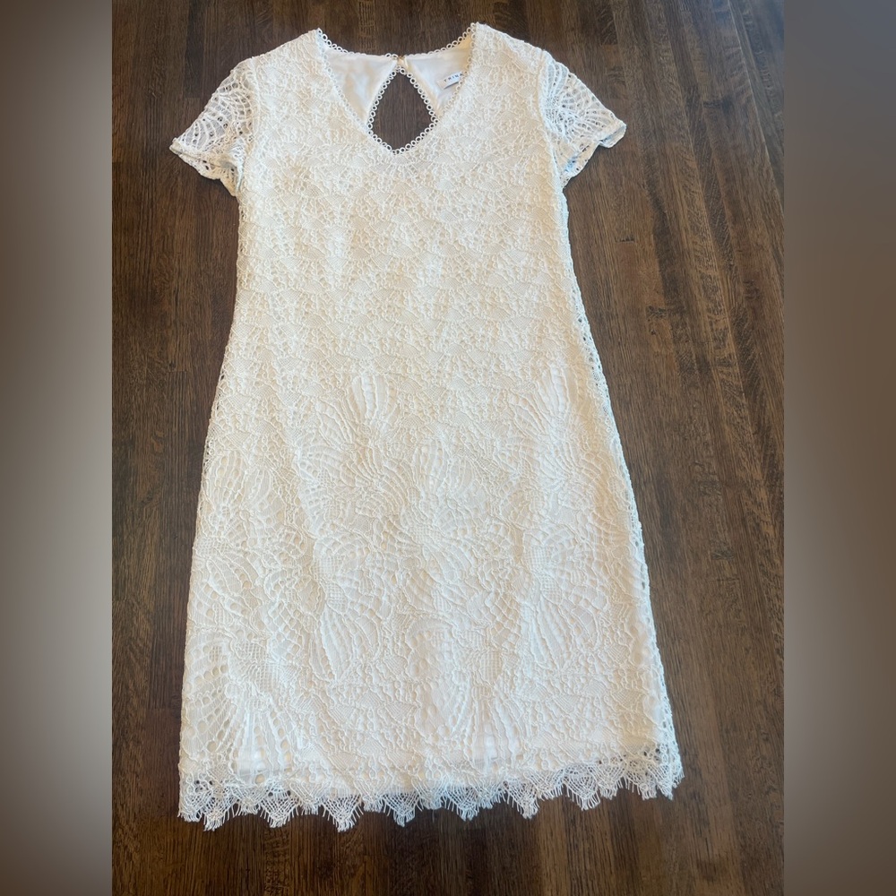 Trina Turk White Lace Dress Classic Fancy Date Night Dress- Size 2